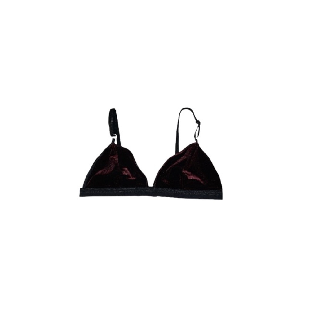 Handmade Oxblood Velvet Bra - Women’s Size 36C / C36
